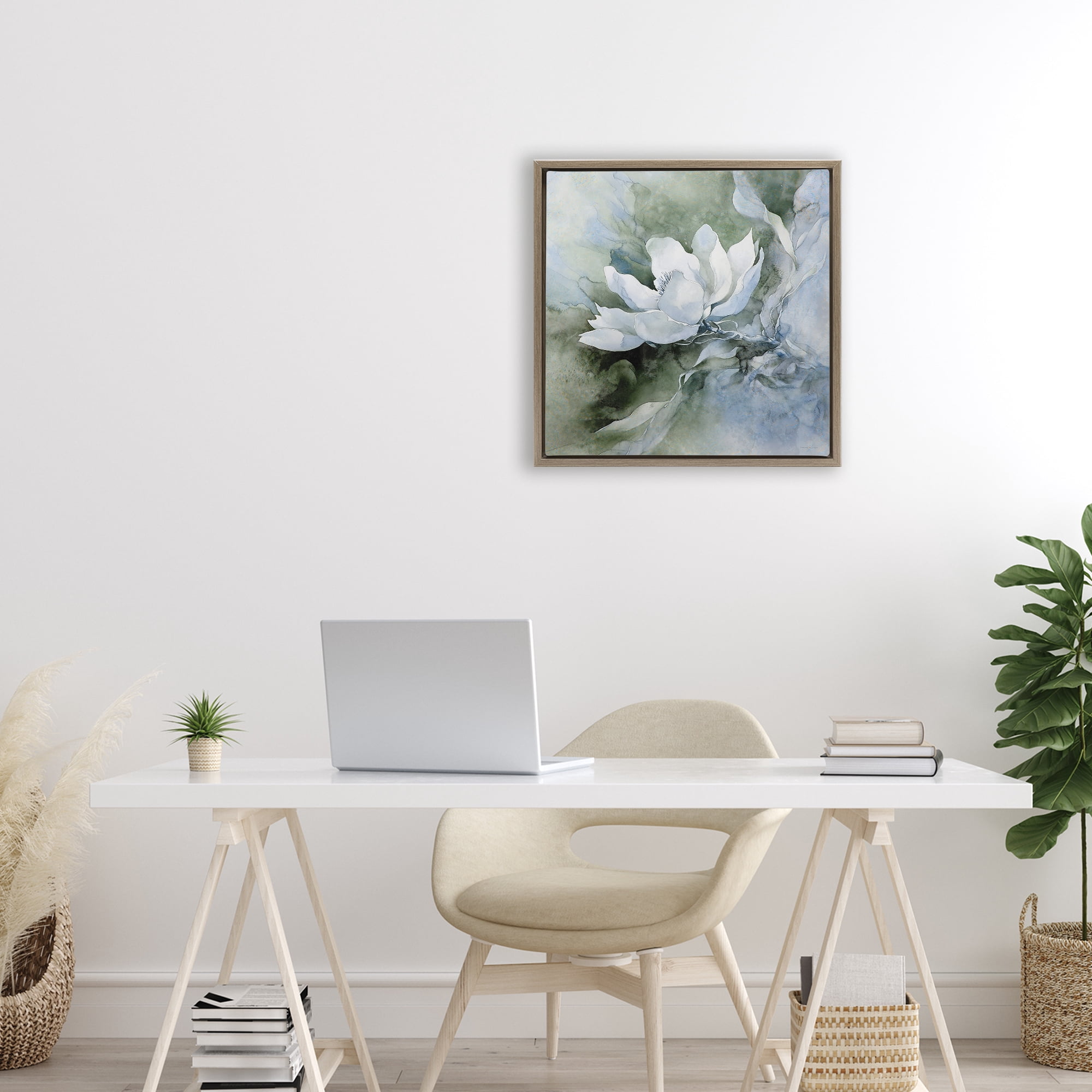 Stupell Industries Fluid Whimsical Flower Brown Framed Floater Canvas Wall Art, design by Svetlana Aleynikova