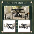 thumbnail image 6 of Williamspace 5 Piece Dining Table Set, 54" to 42" Expandable Kitchen Table with 4 Upholstered Chairs for Dining Room Kitchen Living Room Apartment, Retro Extendable Table Set, Espresso, 6 of 8