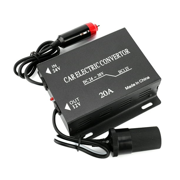 Convertidor de fuente de alimentación para coche, transformador reductor de 24V a 12V, tipo encendedor de cigarrillos, 20A Jadeshay A