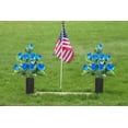 thumbnail image 2 of Sets Artificial Cemetery Flowers, Grave Decoration for Headstones Lasting and Non-Bleed Colors，Accompanied by Long Nail Vases ( Head Flowers,Blue), 2 of 5