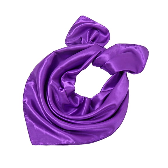 NAMZI Silk Square Scarf Women's Fashion Scarves Lightweight Small Solid Color (Dark Purple)