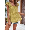 thumbnail image 3 of Parfaitlady Womens Summer Tunic Tops Casual Dressy Blouse Loose Fit Short Sleeve T Shirts Yellow S, 3 of 8