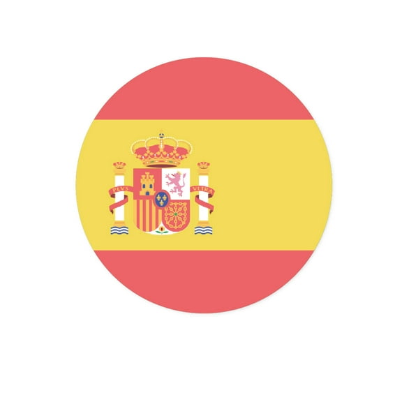 Global World Flag Party Collection, Round Cupcake Toppers, Spain, 20-Pack