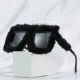 thumbnail image 5 of Trendy Oversized Plush Sunglasses Winter Shades for Women Soft Fluffy Square Frame Sun Glasses Novelty Party Cosplay Glasses, 5 of 5