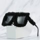 thumbnail image 5 of Trendy Oversized Plush Sunglasses Winter Shades for Women Soft Fluffy Square Frame Sun Glasses Novelty Party Cosplay Glasses, 5 of 5