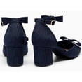 thumbnail image 3 of Women  Closed-Toe Ankle-Strap Pumps with Bow Detail — Low Block Heel Dress Shoes, 3 of 4