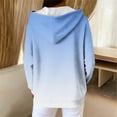 thumbnail image 5 of Fleece Pullover Women's Gradient Print Hooded Sweatshirt, Drawstring Zip Up Hoodie with Pockets, Casual Winter Fleece Lined Warm Comfy Soft Sweatshirts Hoodie Jacket, 5 of 9
