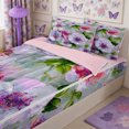 thumbnail image 2 of Manfei Watercolor Wildflower Zipper Full Size Comforter Sets with Fitted Sheet and 2 Pillowcases,Cottagecore Blossom Zipper Bedding Set,Reversible, 2 of 7