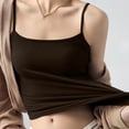 thumbnail image 1 of Sentmoon Débardeurs pour Femmes Coupe Ajustée à Bretelles Spaghetti Hauts Tendance pour Femmes 2025 Col Rond Couleur Unie Camisole Sans Manches 2025 Été Confortable pour Dames pour Vacances à la Plage Café L, 1 of 6