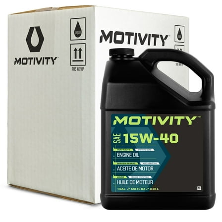 MOTIVITY Heavy Duty 15W-40 Engine Oil  Synthetic Blend, API CK-4, Advanced Protection for Diesel Engines, 4 Pack