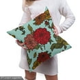 thumbnail image 5 of Ambesonne Floral Fabric by the Yard Upholstery, Detailed Large Flowers Scene, 3 Yards, Pale Blue Vermilion, 5 of 5