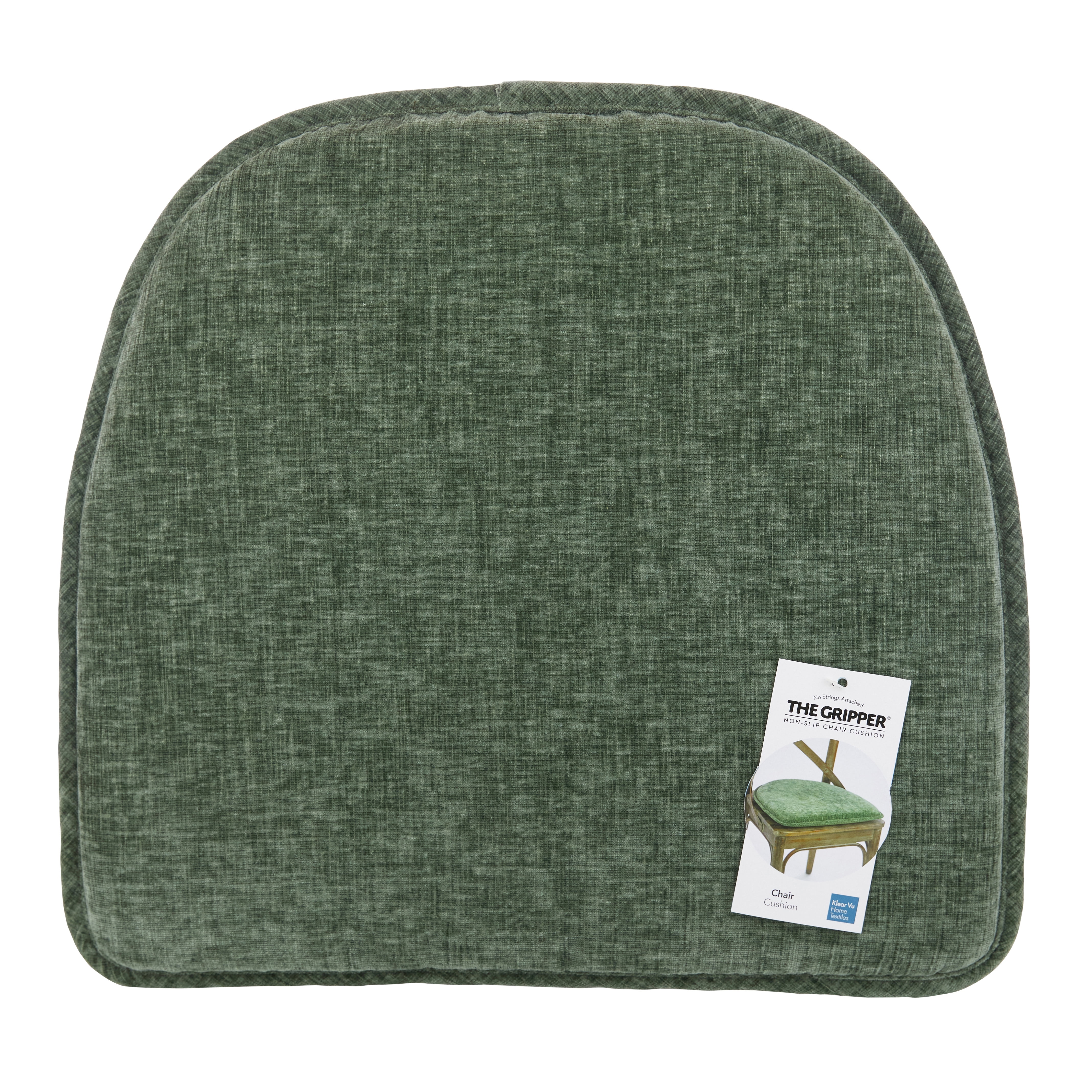 (2 pack) Gripper Non Slip 15" x 16" Bowler Green Chair Cushion