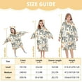thumbnail image 3 of Dailycode Wearable Blanket Hoodie Oversized Sherpa Flannel Blankets with Pocket for 3-14 Year Old Cute Hand Drawn Zebras, 3 of 7