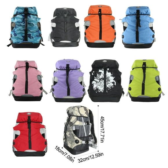 Becaristey Skating Storage Bag Large Nylon Carrier Knapsack Breathable Backpack Covers Adjustable Strap Ski Pouch Stadium Green