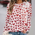 thumbnail image 2 of Sweatshirt For Women Valentines Shirts Love Heart Graphic Long Sleeve Funny Sweater Pullover Tops Festival Red Sweatshirt Hoodies For Women, 2 of 4