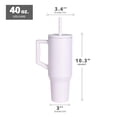 thumbnail image 2 of Elemental Commuter 40 oz Tumbler with Handle and Straw Lid | Travel Coffee Mug Spill Resistant | Insulated Cup Stainless Steel Tumblers for Water, Smoothies, Milkshake and More | White, 2 of 7