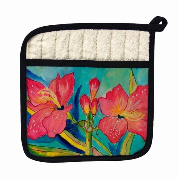 Betsy Drake PT233 Pink Amaryllis Pot Holder