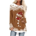 thumbnail image 2 of Luxalzxs Tunic Tops for Women Loose Fit Dressy Christmas Wine Glass Print Long Sleeve Round Neck Loose Fit Casual Fall Outfits, 2 of 4