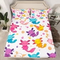 thumbnail image 2 of Manfei Colorful Cute Axolotl Twin Sheet Sets,Kawaii Sea Salamander Twin Fitted Sheet,Cartoon Ocean Animal Flat Sheet For Girls Kids,Breathable Home Decor,3pcs, 2 of 7