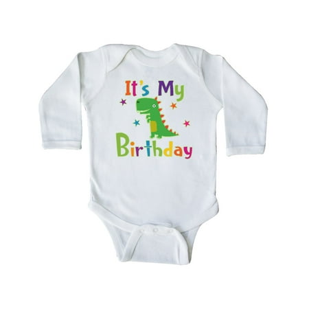 

Inktastic Dinosaur Birthday Party Outfit Gift Baby Boy or Baby Girl Long Sleeve Bodysuit
