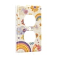 thumbnail image 2 of Yayeee Duplex Wall Plate 1-Gang 4.5"x2.7" Home Receptacle Light Switch Decorative Outlet Cover, Beige Retro Rainbow, 2 of 7