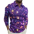 thumbnail image 2 of Blusa y camisa de manga larga con cuello vuelto para hombre, jersey de solapa de manga larga con cremallera, blusa informal con estampado BlingBling a la moda para hombre, poliéster, 2 of 5