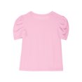 thumbnail image 4 of Deals Mwjwdo Girls Puff Short Sleeve Shirts Summer Ribbed Knit Crewneck T Shirt Tops Tee Blouse Fashion Tees 4-14 Years Pink 11 Years, 4 of 9