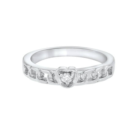 Rhodium Plated Heart Love CZ Crystal Baby Girl Children's Ring
