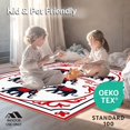 thumbnail image 4 of ODIKA 5'x7' Machine Washable Non-Slip Area Rug, Vintage Circus Performer Motif Tummy Time Surface Cover High Traffic Rug with Pad, Black, 721322, 4 of 8