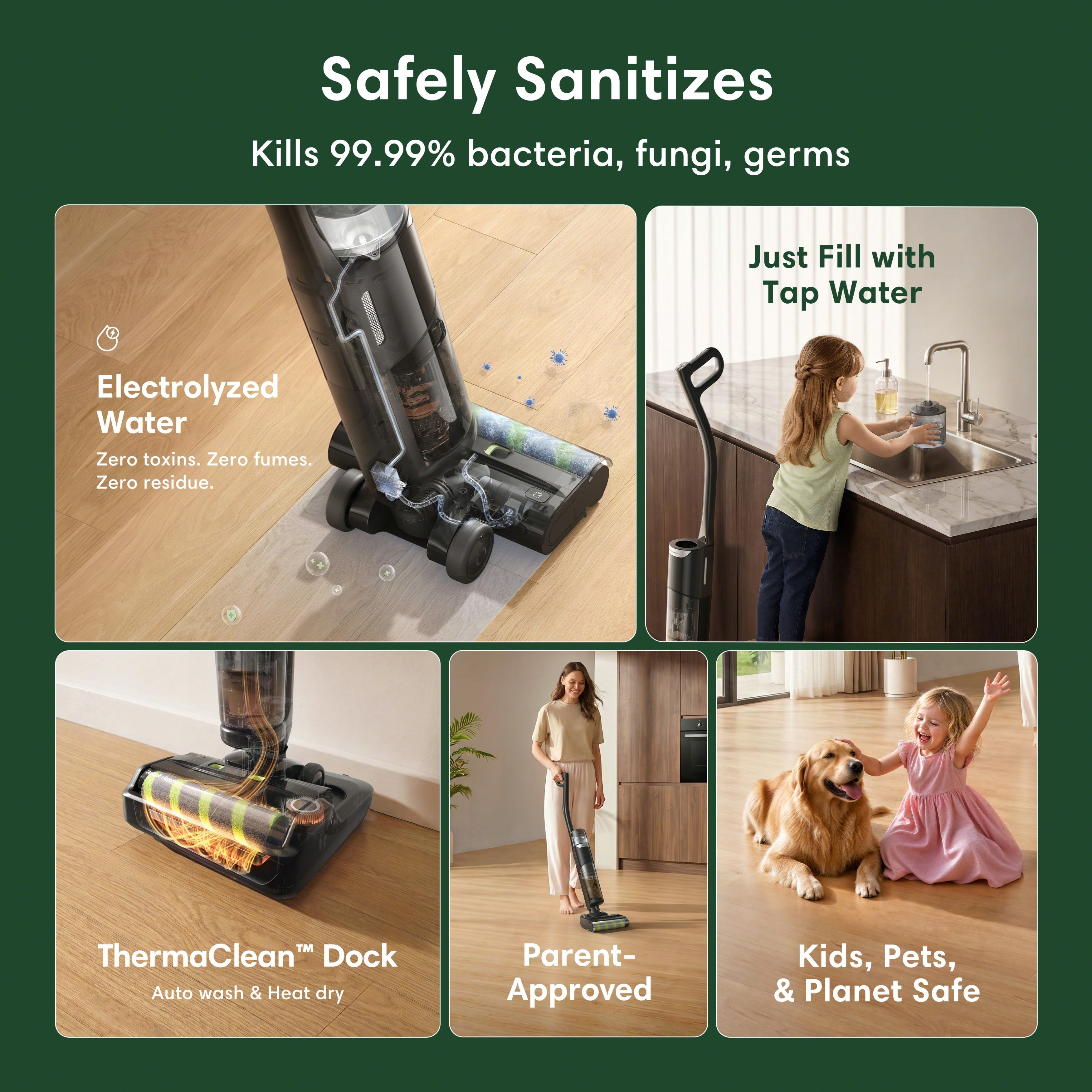 iRobot Roomba Electro Plus Cordless 5-in-1 Hard Floor Cleaner, Vac, Mop & Disinfect, Kills 99.99% of Germs, Safe for Pets & Kids, Self-Cleaning Dock, 35-Min Runtime, Model H111020