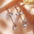 thumbnail image 2 of Women Cuff Chain Earring All-match Butterfly Stud Clip Earring Cuff with Chain, 2 of 6