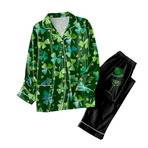 TSADFHJI Silk Robes for Women Sexy Women Pajamas Matching Set Holiday Pajamas Women's Classic Button down Long Satin Pajama Set with Pockets Xl Black