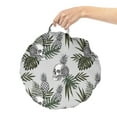 thumbnail image 2 of Skull Round Floor Cushion with Handle, Goth in Tropical Pineapples Leaves Modern Jungle, Decorative Pillow for Living Room & Dorms, 18" Round, Green Brown Sage Green, by Ambesonne, 2 of 4