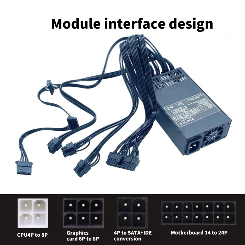Quiet Stability 1U Full Modulars PSUs Power Supply for Computer DIY Enthusiasts, Metal Build, 250W 300W 700W 850W