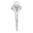 thumbnail image 3 of Sterling Silver Rhodium-plated Diam. & Freshwater Cultured Pearl Ring - Size 10, 3 of 3