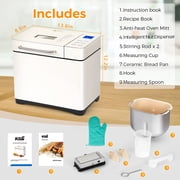 KBS 19-in-1 2LB Bread Maker Machine with Dual Heaters& Auto Nut Dispenser,Ceramic Pan with 2 kneading paddle Model#013A