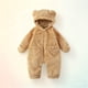 thumbnail image 1 of Cowsor Newborn Baby Bear Outfit Girls Boys Winter Fleece Clothes Hooded Romper Set, 1 of 6