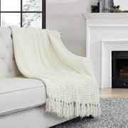 Home Soft Things Space Yarn Throw - String/Ivory - 50" x 60"