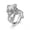 6# White Stone, variant on HOOUN 2pcs/set Flower Multi-color Crystal Rings for Women Wedding 925 Silver Jewelry-11-3# Black Stone