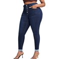 thumbnail image 2 of Jean Moulant pour Femmes Grande Taille Taille Haute Extensible Classique à la Cheville Bleu 4TG, 2 of 7