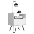 thumbnail image 2 of White Nightstand With Two Shelves, Single Drawer, Hairpin Leg Construction In White, Drawer And Feature, 2 of 4