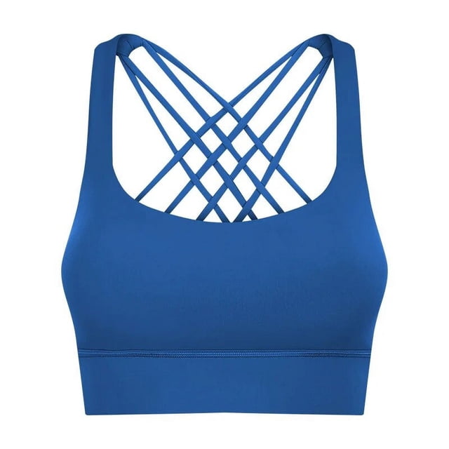 Top deportivo con tirantes cruzados para mujer, Top deportivo con realce para Yoga, sujetador corto de gimnasia, Fitness, deporte, transpirables