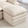 thumbnail image 7 of CARZZI 103" Cloud Modular Sectional Couches for Living Room, Modern L Shaped Boneless Sofa Couch with Ottoman & 2 Lumbar Pillows, Comfy Corduroy Deep Seat 3 Seater Sofa (Beige) | No Assembly Needed, 7 of 7