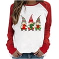 thumbnail image 1 of RKSTN Sweat-Shirt de Noël pour Femmes Patchwork Col Rond Imprimé Père Noël Manches Longues Confortable Blouse Régulière, 1 of 5