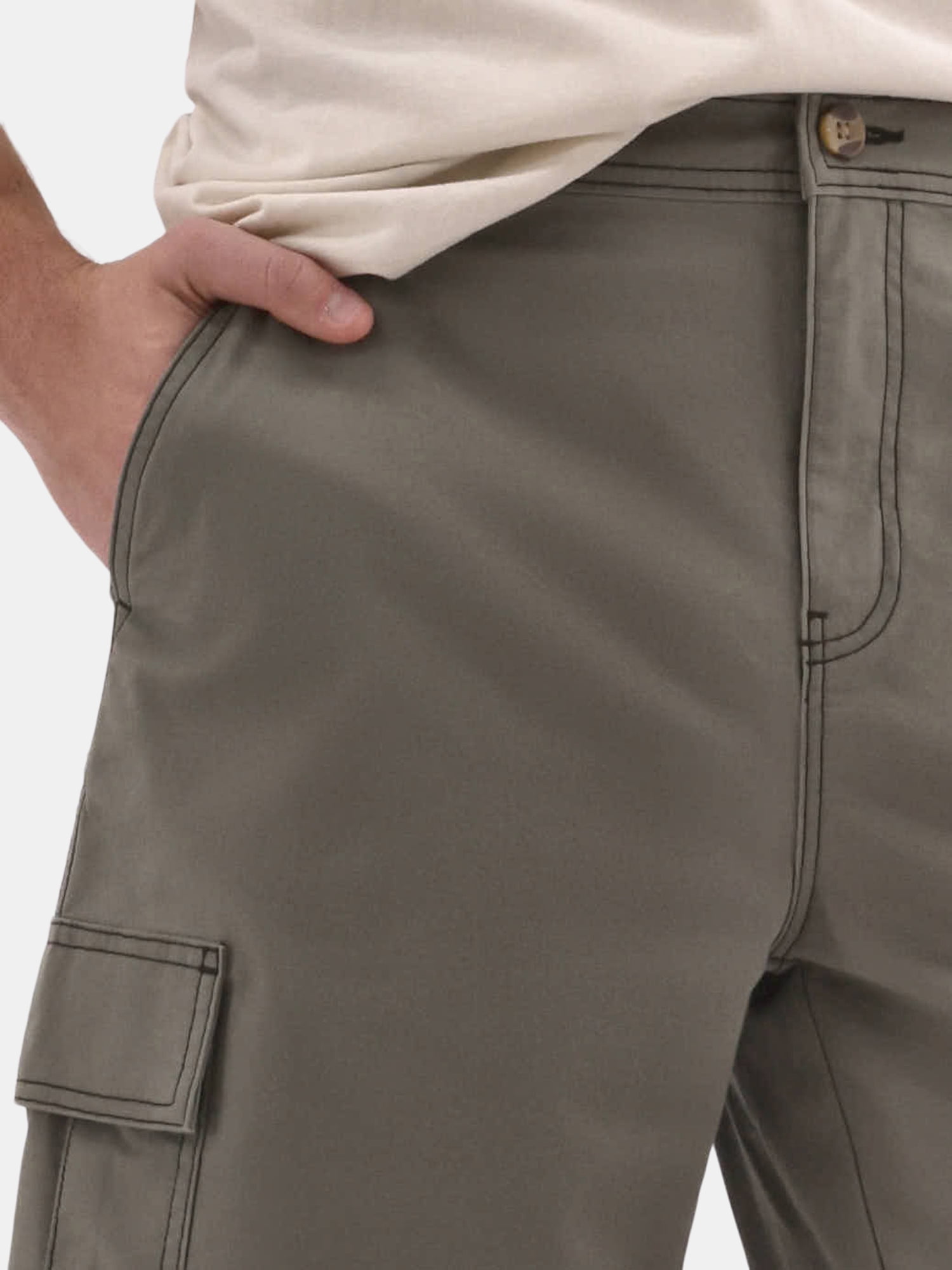 No Boundaries Men's & Big Men's Twill Long Cargo Shorts, 9" Inseam, Sizes XS-5XL