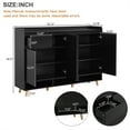 thumbnail image 3 of 4-Door Shoe Cabinet with Adjustable Shelves, Wooden Shoe Storage Cabinet with One Drawer and 3 Bottom Compartments, Sideboard Cabinet for Entryway, Living Room, 3 of 7