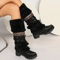 thumbnail image 5 of YLYL Winter Snow Boots for Women Fur Lined Furry Warm Lace up Anti-Slip Mid Calf Knight Boots, 5 of 8
