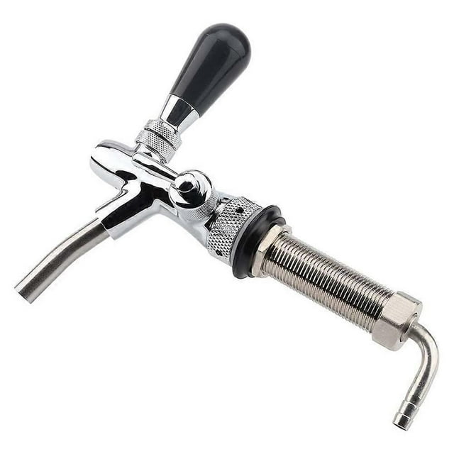Robinet de Bière Draft Réglable Chromé avec Tige de 4 Pouces pour Brassage à Domicile