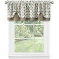 thumbnail image 3 of 3-Piece Window Kitchen Curtain Set with Double Layer Plaid Gingham Fabric, Tier Pair Panels and Cuff Tab Top Valance, Farmhouse Decor, Olive, 24" Panel Length, 3 of 6