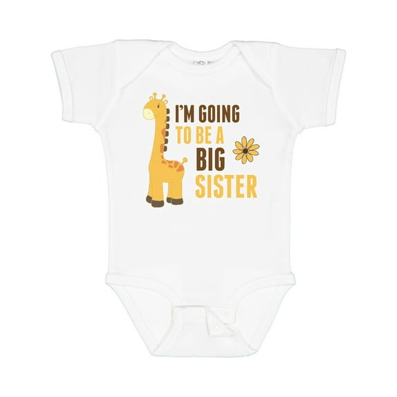 Inktastic I'm Going to Be a Big Sister Giraffe Girls Baby Bodysuit